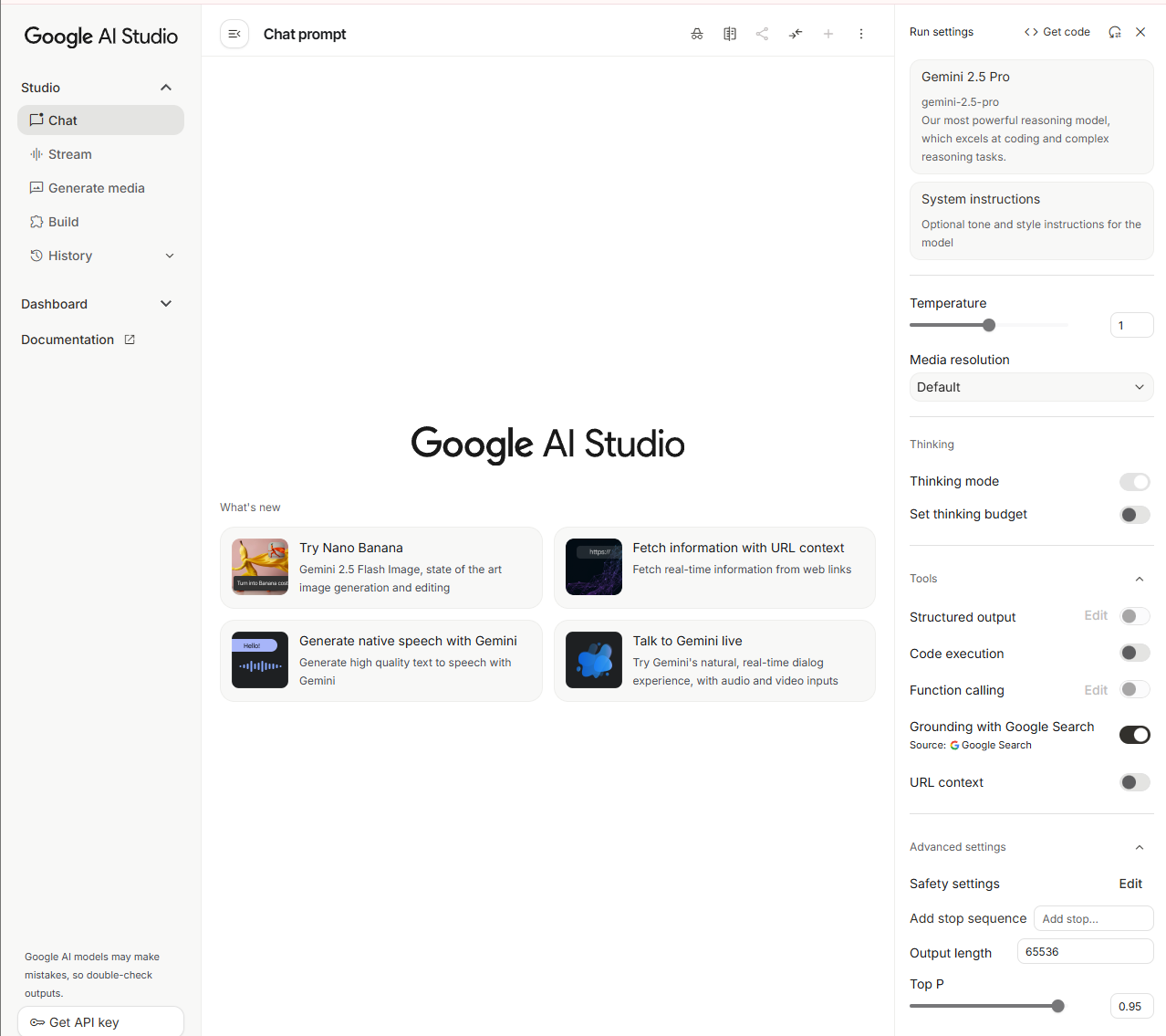 Google ai studio